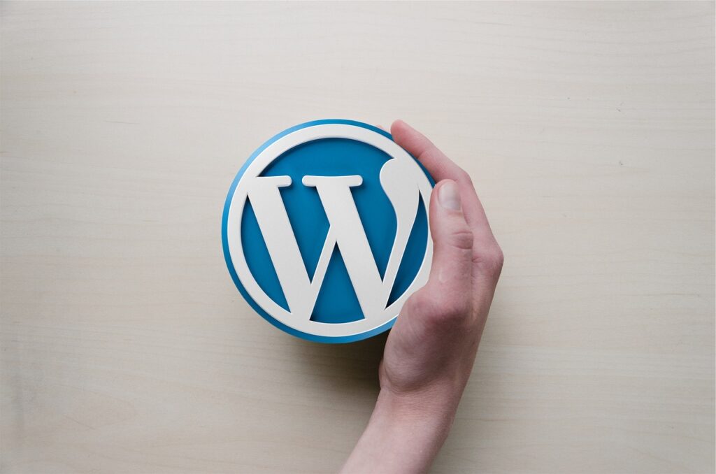 wordpress logo wordpress, hand, logo